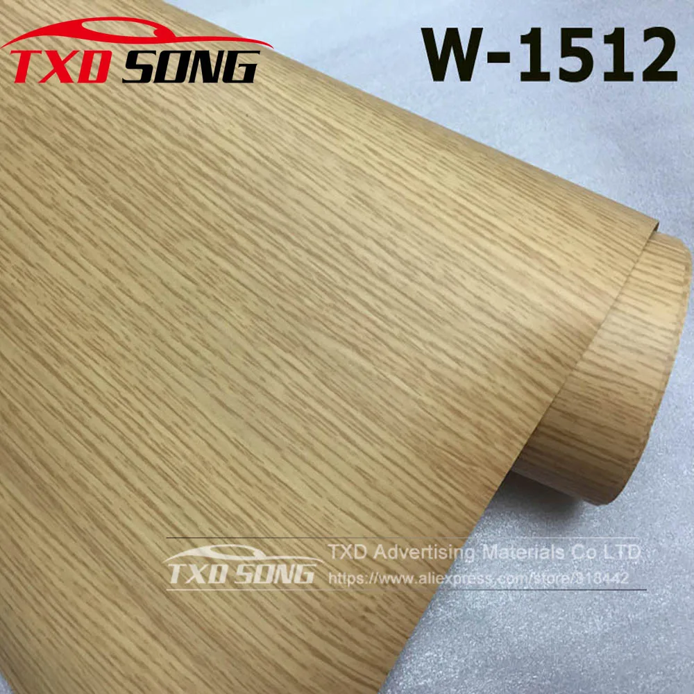 Premium quality W1512 Self adhesive Vinyl Wood Grain Textured Car Wrap