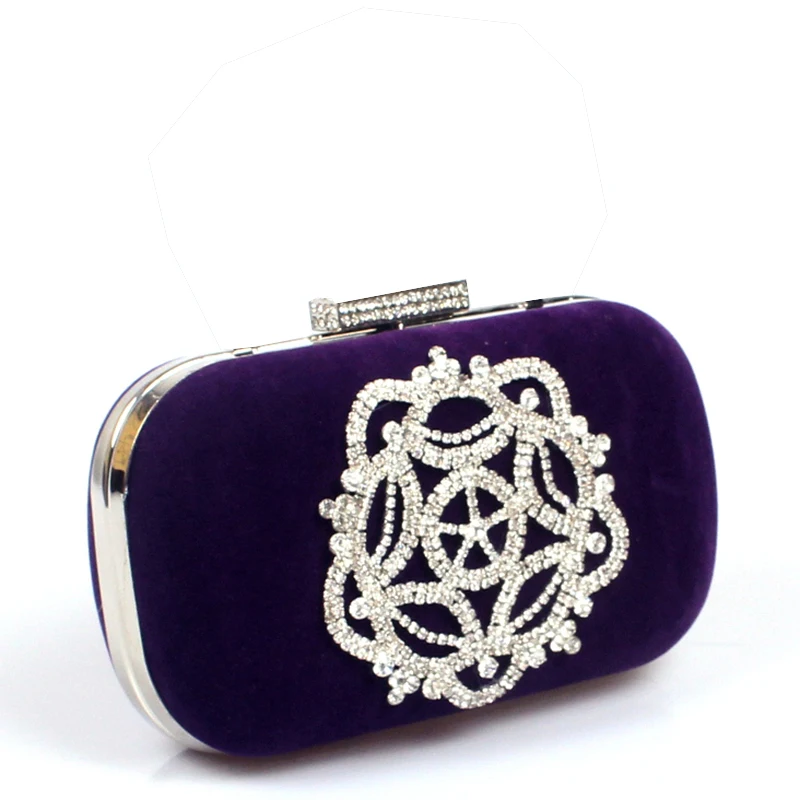 Velvet diamonds wine red evening bags mini purse clutch with chain shoulder evening bag for wedding Velvet diamonds wine red evening bags mini purse clutch with chain shoulder evening bag for wedding