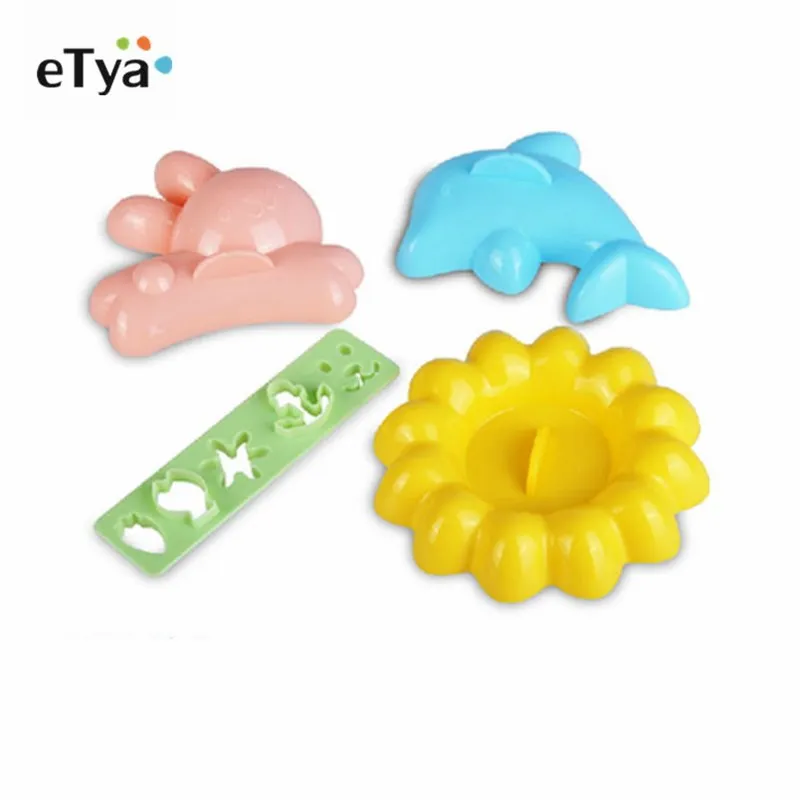 

4 pcs/set Curry Rice Mold Japanese Style DIY Kids Bento Tool Rabbit Dolphin Sushi Maker Onigiri Sandwich Cake Punch Mould