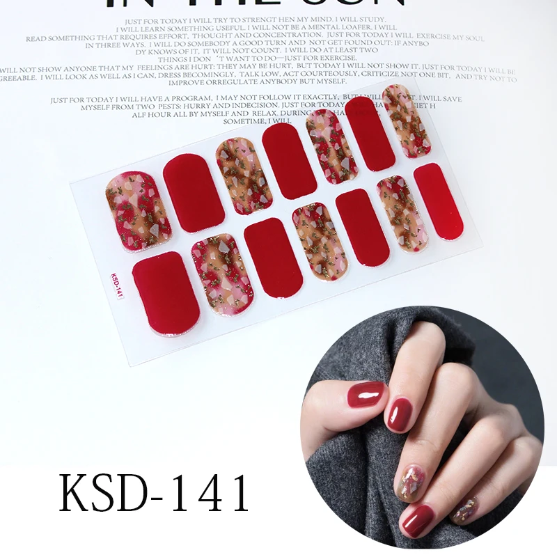 New Stickers Glitter KSD Series Irregular Sequins Nail Decals Full Cover Adhesive Nail Art Stickers Manicure for Kids Women