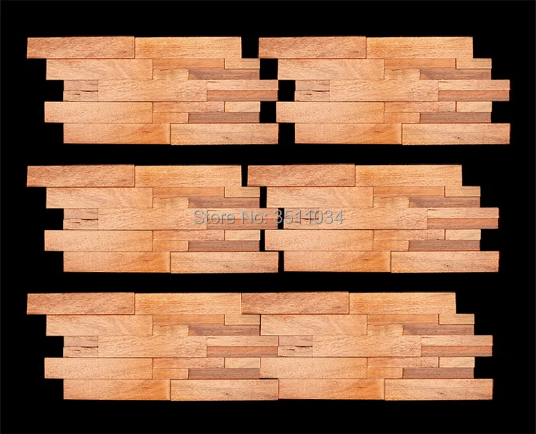 

1box 6pieces sapele wood Construction Material Wood Natural Coconut Shell Mosaic Wall Tile For Home Decor