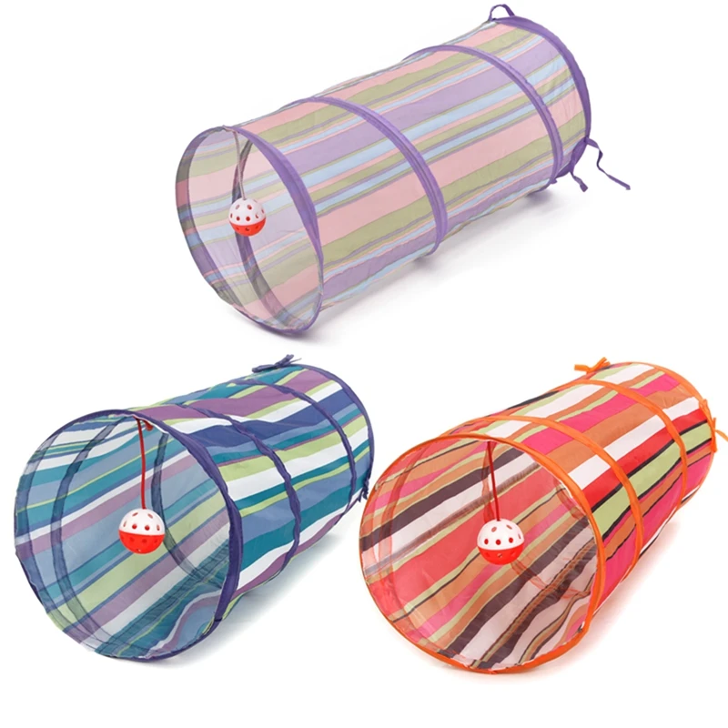 Туннель для домашних животных кошка играющая в туннель Crinkle с кольцом