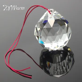

KiWarm 1PC Large 50mm Clear Crystal Feng Shui Lamp Ball Sphere Prism Rainbow Sun Catcher Pendant for Home Car Hanging Decor