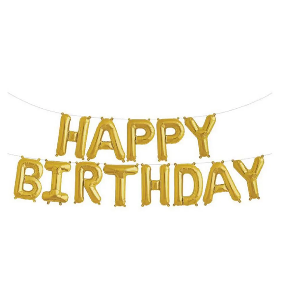 

Birthday Banner Balloon Happy Birthday Balloons Festive Foil Self Inflating Balloon Bunting Banner Home Decoration Fashion