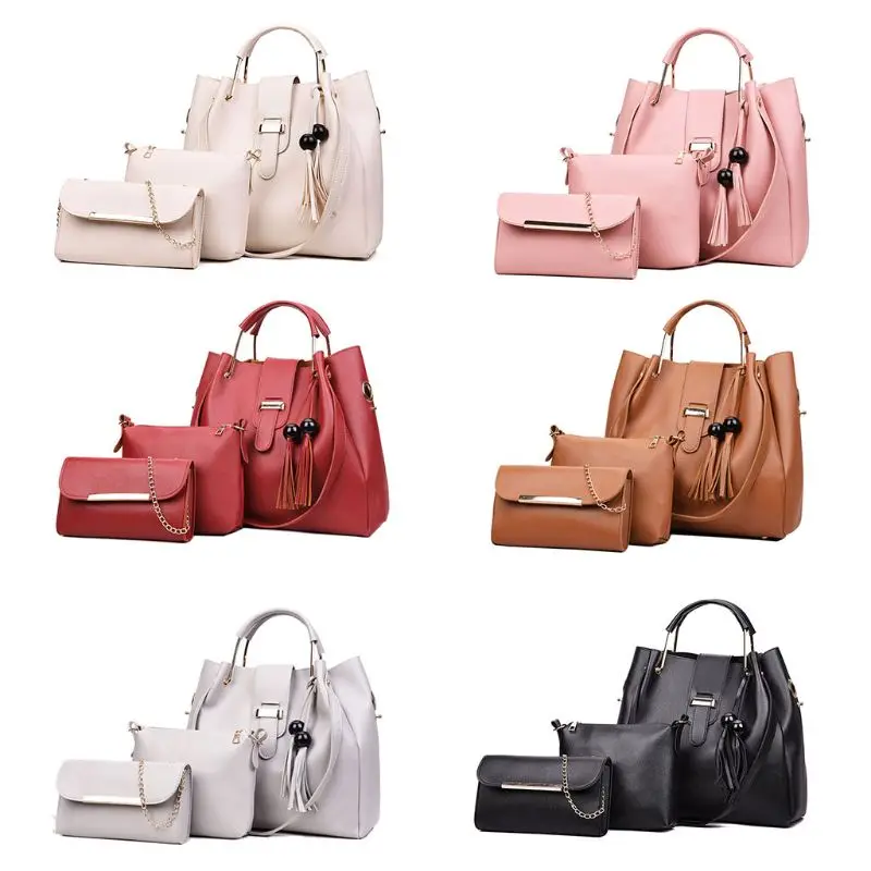 

3Pcs/Set Women's PU Leather Handbag Shoulder Bags Tote Purse Messenger Satchel