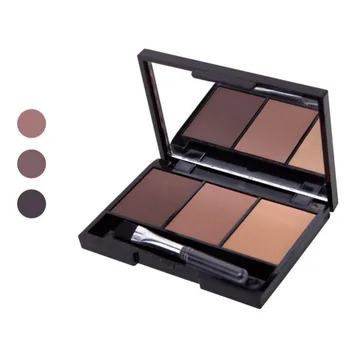 

Professional Kit 3 Colour EYEBROW Powder/Shadow Palette Enhancer w/ Ended brush