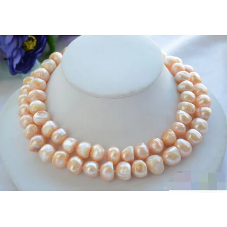 

Free shipping >>>>>>P4788 33" 15mm pink baroque freshwater cultured pearl necklace