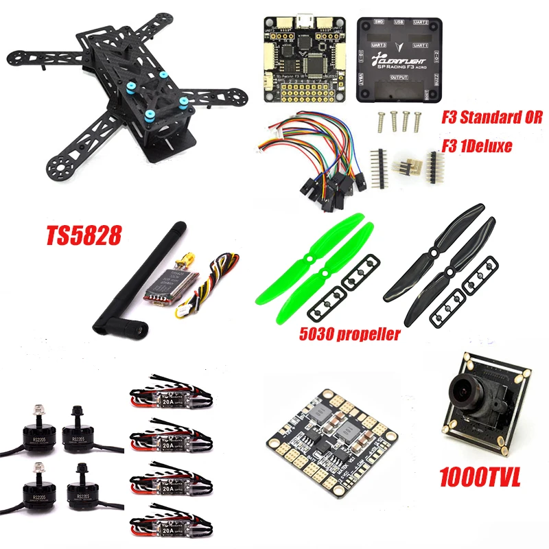 Frame F3 Контроллер полета emax RS2205 2300KV QAV250 drone zmr250 RC plane QAV 250 PRO Carbon Fiberzmr Quadcopter с камерой |