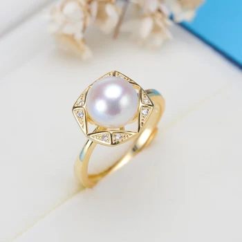 

FIRST SHOW gold ring with White Pearl for women Trendy jewellery