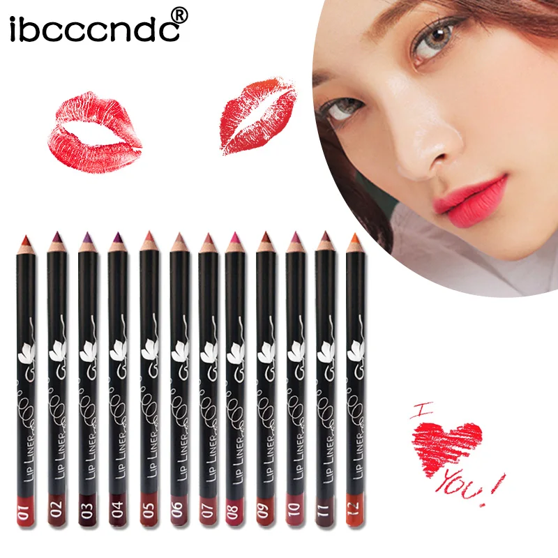 12pcs Multi functional Lipliner Pencil Long Lasting Waterproof Lip Eye