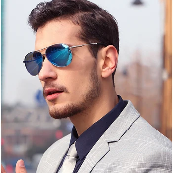 

Classic sunglasses style polarized mens brand designer aviation sun glasses spring hinges pilot shades sonnenbrille sunglass