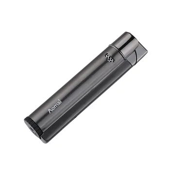 Compact Jet Lighter Gas Torch Turbo Lighter Strip Windproof All Metal Cigar Lighter 1300 C Butane classic retro style windproof zinc alloy butane jet lighter golden