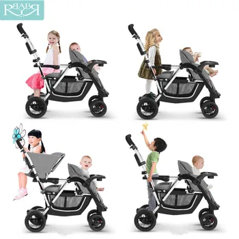 

Portable Mutiple Baby Stroller 3 in 1 Strollers For Twins Folding Travel Baby Carriages Pram Suit for Second baby Lying and Seat