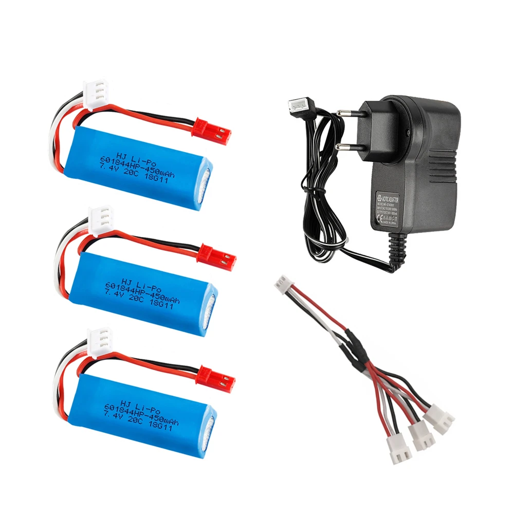 

7.4V 450mAh Lipo Battery with 7.4v Charger Sets for WLtoys K969 K979 K989 K999 P929 P939 RC Car Parts 7.4v 2s Battery Toys Cars