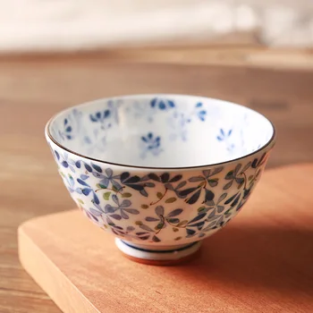 

High Quality 4.3 Inch Made In Japan Under Glazed Floral Strengthen Porcelain Bowls Chinese Soup Ramen Mixing Bowl Food Container