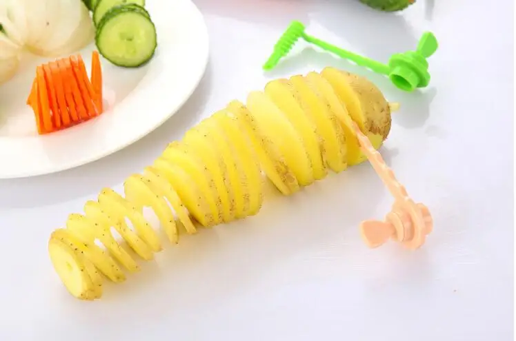 1 шт. кухня гаджет фрукты Garnishes Спираль Slicer пособия по кулинарии резка помощь руководство овощи узор резные цветы инструменты OK 0791