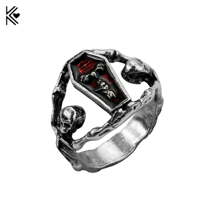 

Ghost Evil Skull Skeleton Hand CZ Ring European and American Punk Style Motor Biker Men Ring 2017 New Skull Men's Jewelry