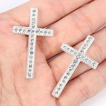 

10pcs Crystal Rhinestone Cross Connector Charms Beads DIY Bracelet Bangles Jewelry Making Findings 24*35mm
