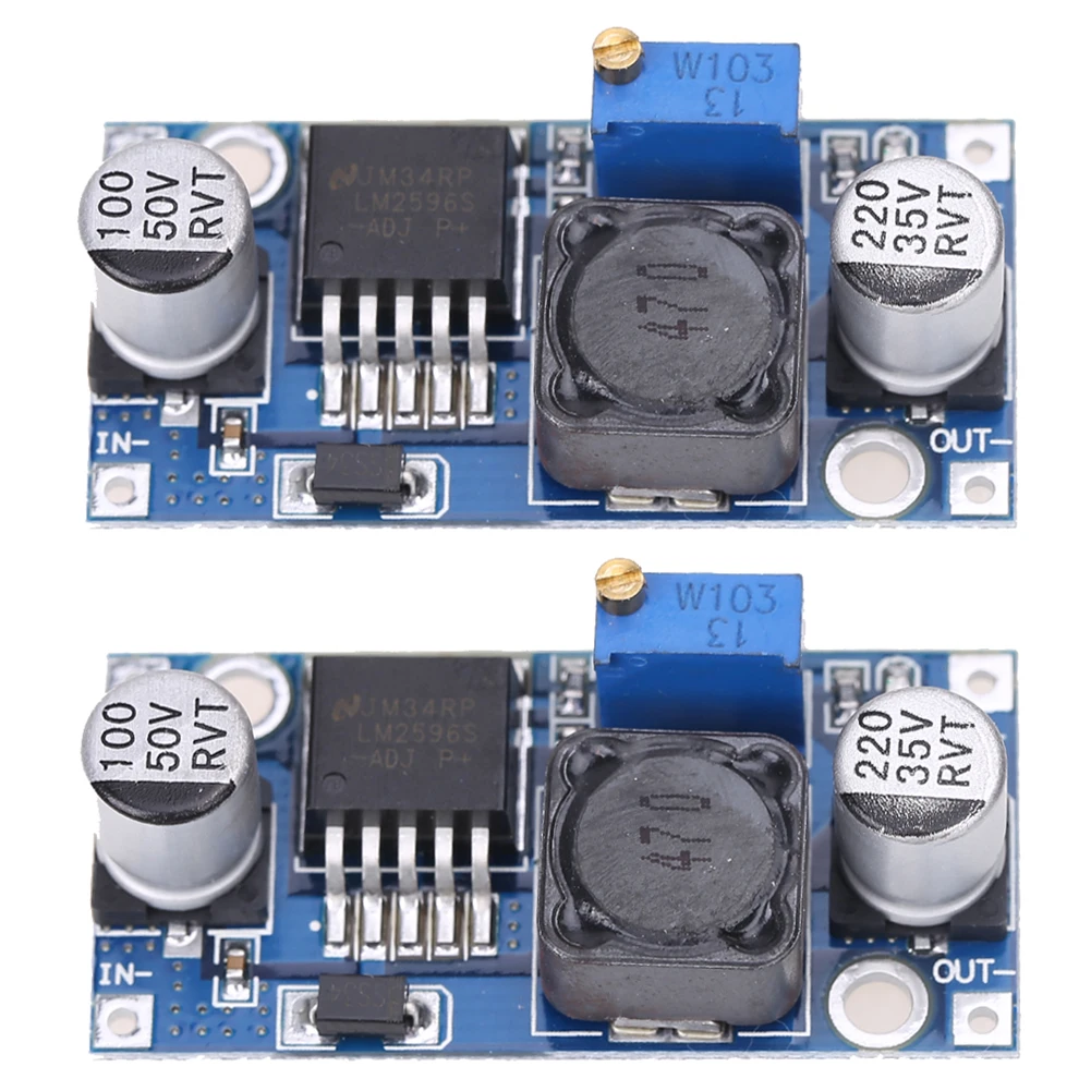 

2 pcs LM2596 Step Down Power Module LM2596S DC-DC 3A Adjustable Buck Step-Down Power Converter Module
