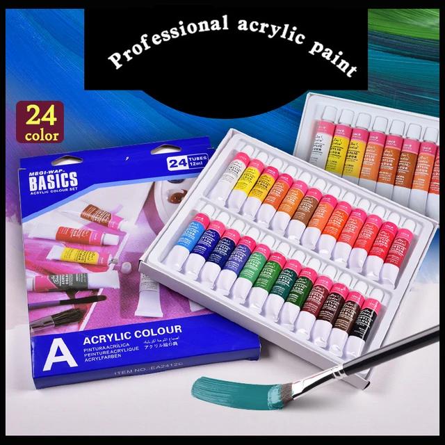 Aliexpress.com : Buy 24 Colors 12ml Acrylic Paint set color Nail ...