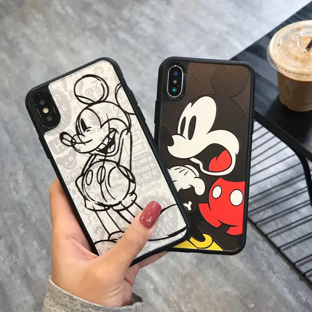 

maosenguoji Emboss cute cartoon lovely mickey funny Mobile Phone Case for iphone 6s 6plus 7 plus 8 plus X XR XS MAX fashion case
