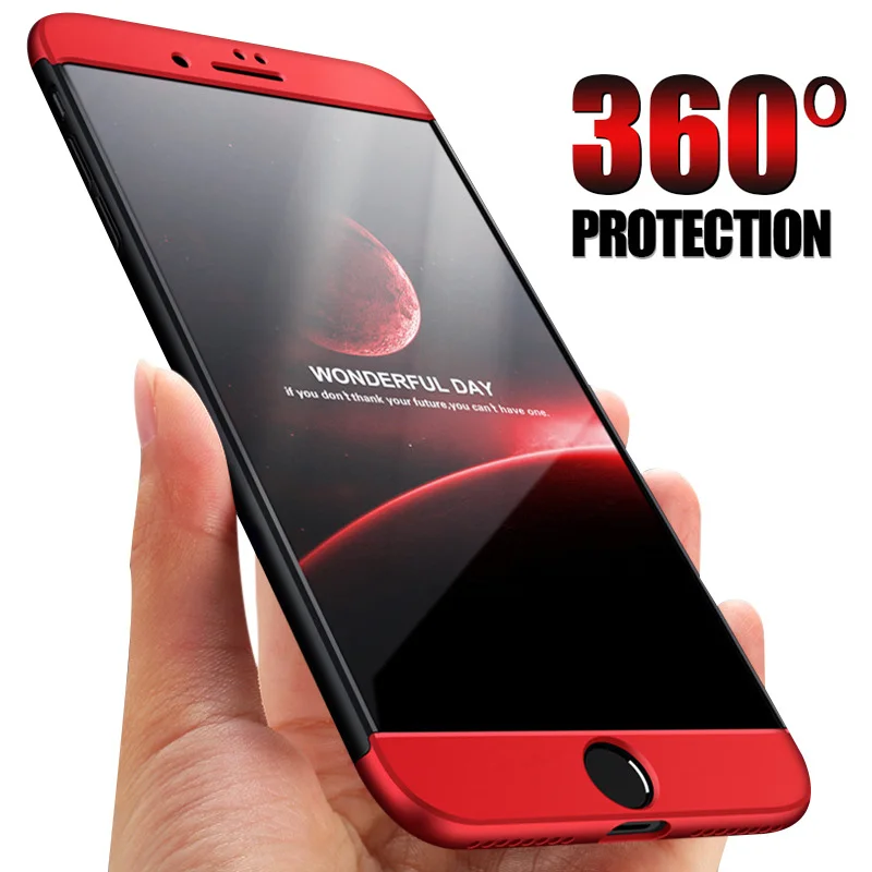Nagfak люкс 360 полный защитный чехол для телефона iPhone 7 6 6S 8 Plus матовая противоударный