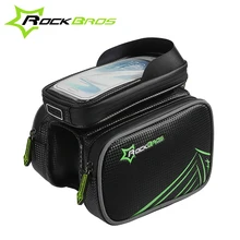 ROCKBROS MTB Rainproof Bike Frame Front Bag Touch Screen Bicycle Top Tube Bag For 5.5/6.2 Inch Mobile SmartPhone Cycling Pannier