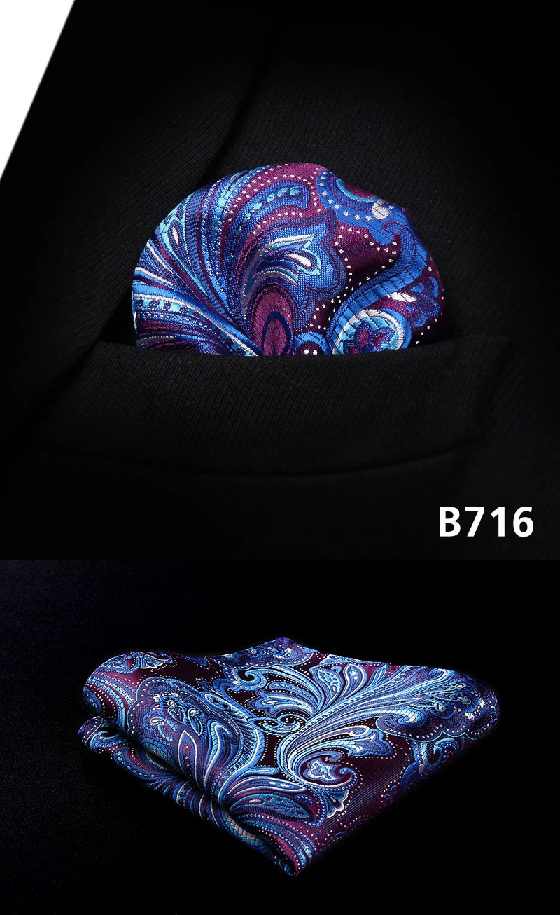 Пейсли Цветочный Для мужчин Silk Pocket Square Hanky Свадебная вечеринка платок # b7 платок классический свадьбу