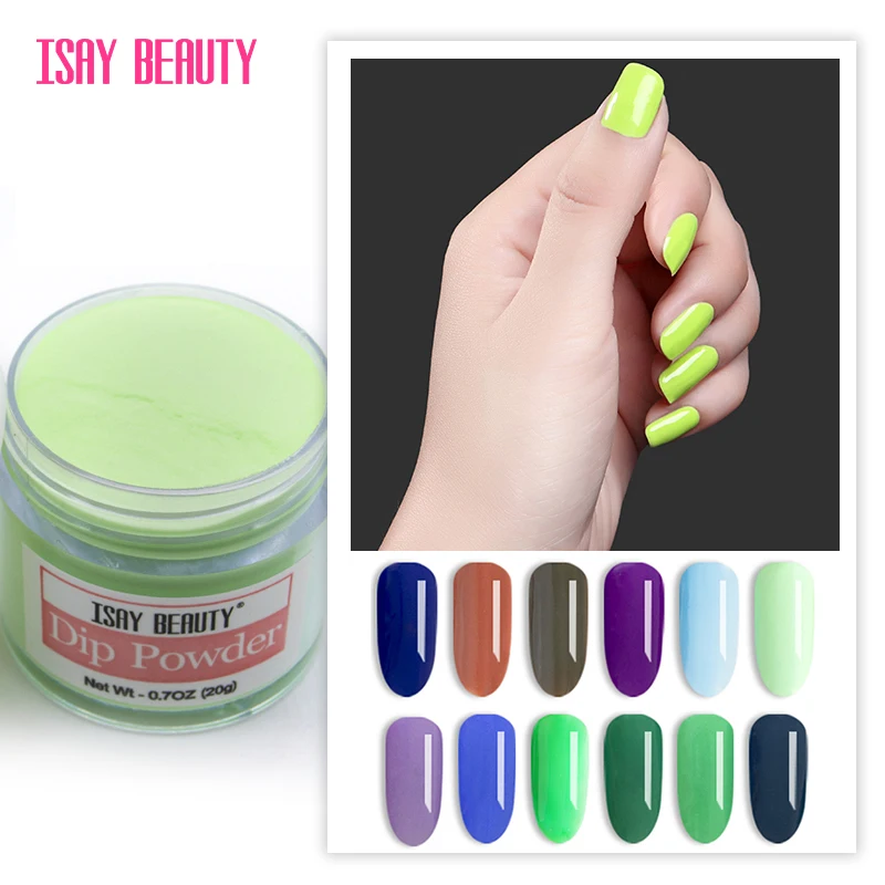 

ISAYBEAUTY dip powder kit for nails new arrival colors 20g glitter stronger and more durable dip powder nail salon (S041--S060)