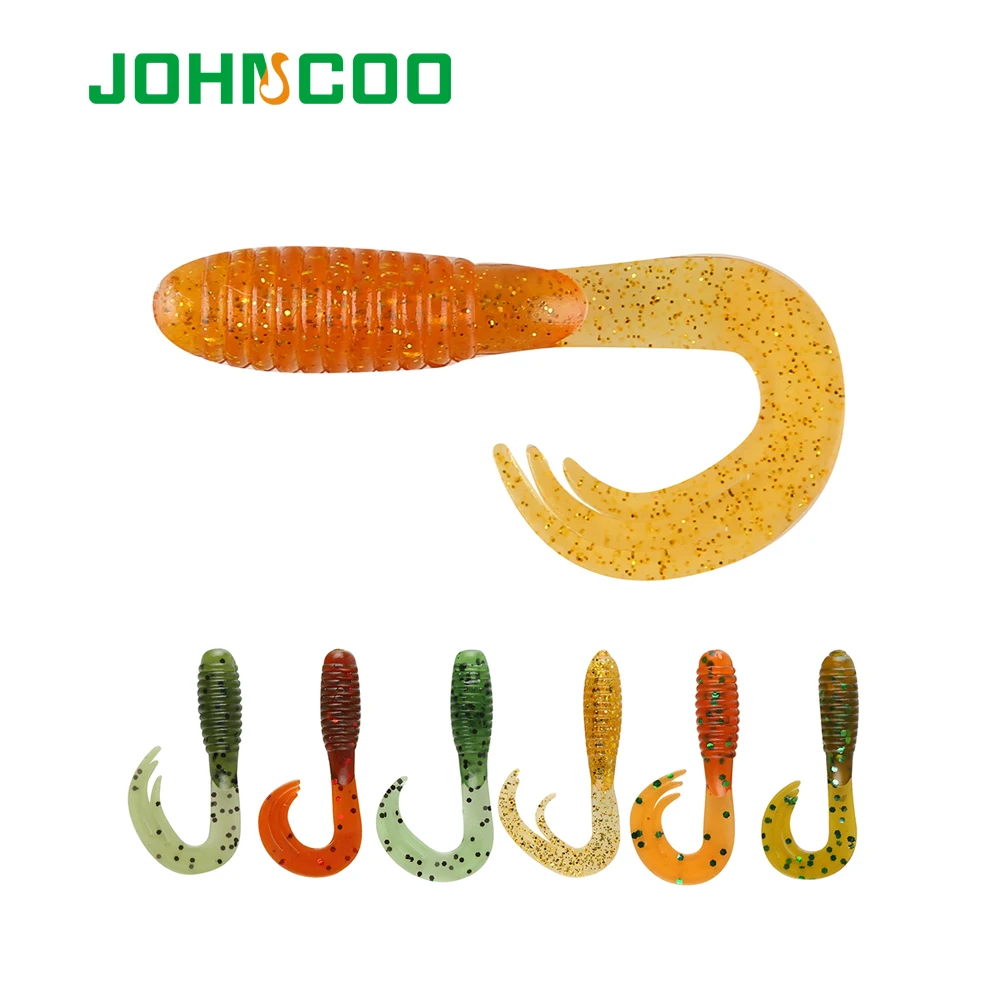 

JOHNCOO Silicone Lure NEW Soft Bait 30pcs Soft Fishing Lure 3.8cm 0.8g Maggot Grub Worm UL Fishing Bait Fishing Tackle