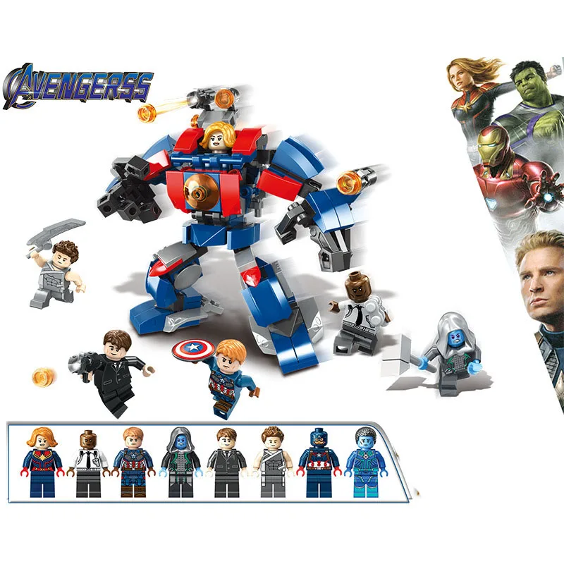 

8 in 1 Captain Marvel Avengers Endgame Super Heroes Figures Building Blocks Toys For Children Gifts