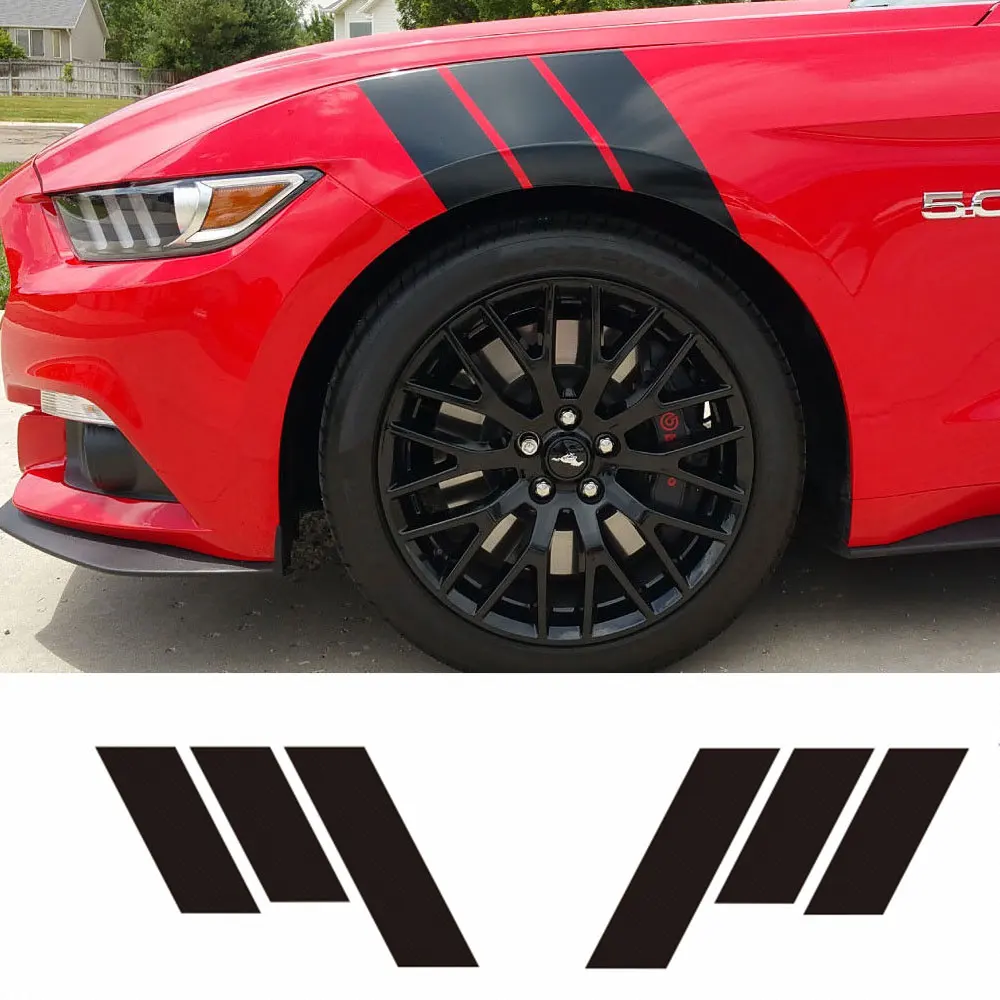 Pair of Fender Side Scuttles Vinyl Decal Sticker HASH STRIPES DECALS