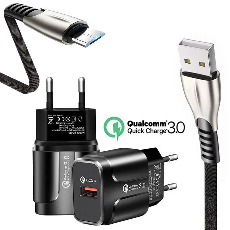 

Micro USB Cable QC 3.0 Fast charger For Samsung S6 S7 Edge J4 J5 J7 Neo Asus Zenfone Max Plus (M2) ZB634KL ZB631KL Mobile phone
