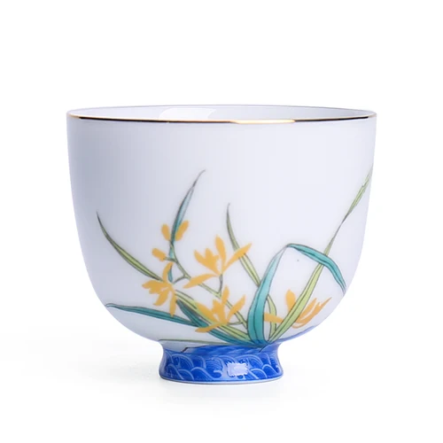 50 мл бутик голубой и белый фарфор Китай Здоровый чайный набор кунг-фу чай орхидеи чашка ручной работы керамика чайная чашка мастер чашка чайная чаша - Цвет: B