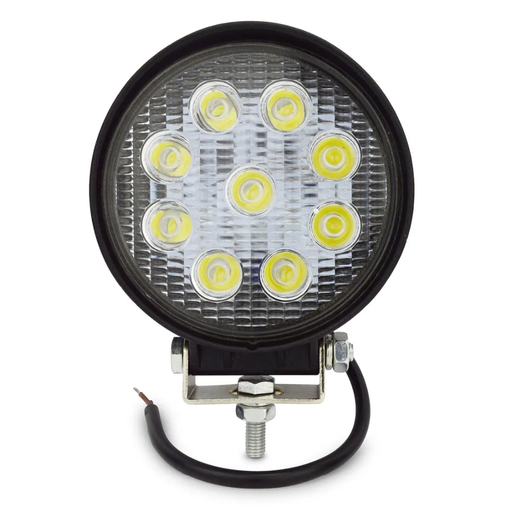 27W 4 Inch LED Work Light Flood Driving Lamp For Car Truck Trailer SUV Offroads Boat
