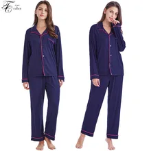 Tony& Candice женский пижамный комплект, хлопковая трикотажная пижама с длинным рукавом для женщин, мягкая Домашняя одежда, повседневная стильная ночная рубашка для женщин