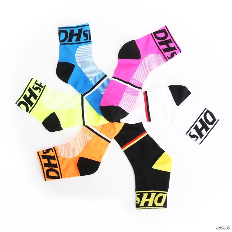 DH спортивные носки для велоспорта для мужчин и женщин, удобные баскетбольные Носки для бега горного велосипеда, езды на велосипеде, MTB Компрессионные носки