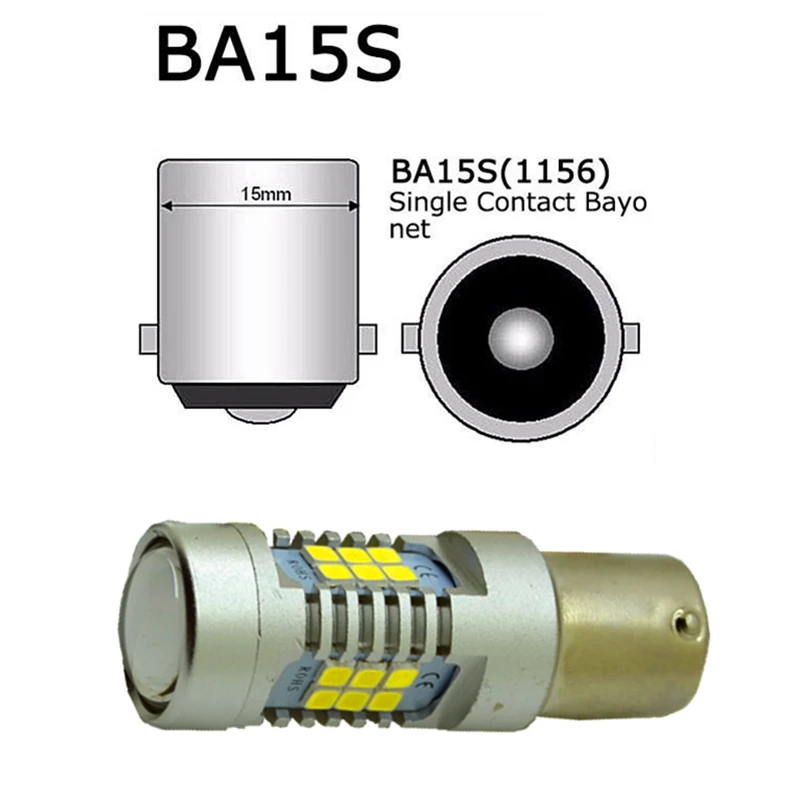 2 шт. S25 1156 P21W 21 автомобильный СВЕТОДИОД SMD освещению номерного знака светодиодный источник света 12 V/24 V светодиодный свет для Mazda Volkswagen Honda Accord