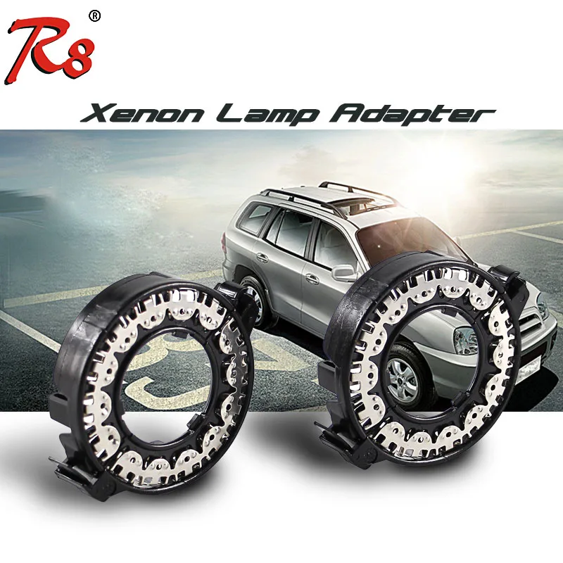 

R8 Brand 2 pcs D1S D3S Hella HID Projector Lens Bulbs Metal Holders Adapters Clip Rings Retainers For BMW Mercedes Cadillac etc