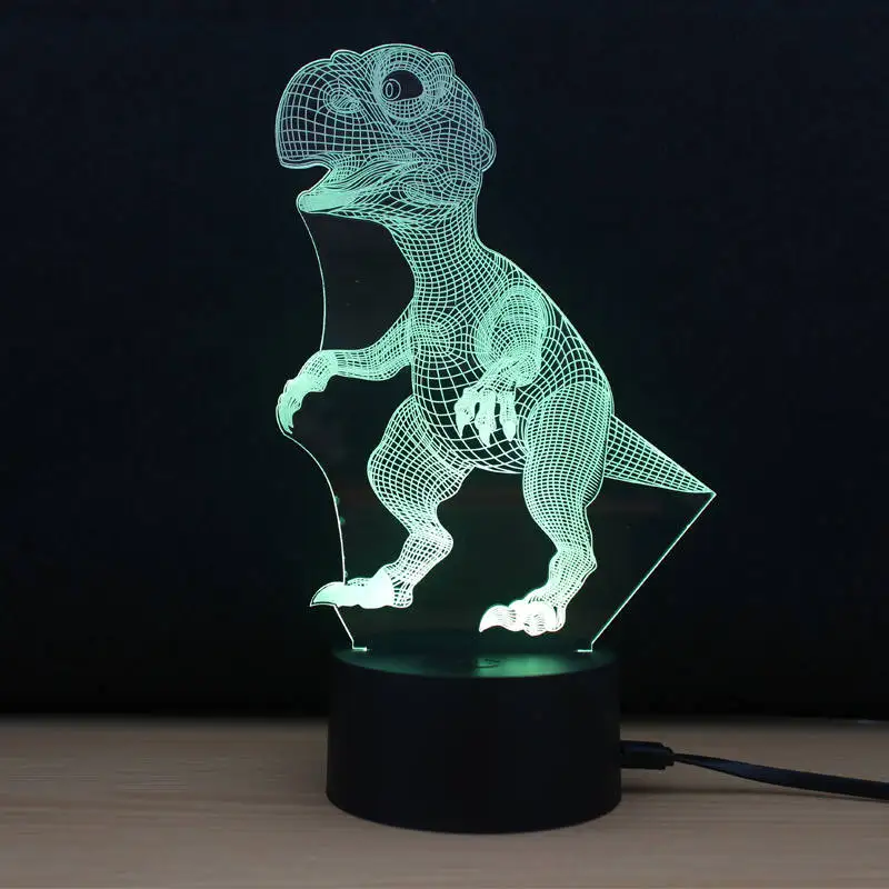 Динозавры неоновый свет знак 7 цветов Изменение светодиодный акриловая пластина с подсветкой плавок настольная лампа украшение домашний декор