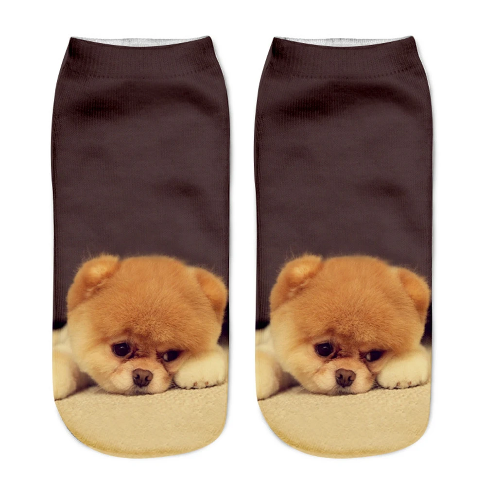knee high socks 2018 New Cute 3D Print Socks Cool Lovely Dogs Women Ankle Socks Chaussette Animal Socks Art Cotton Hosiery Bad Dog Pug Life Sox knee high socks