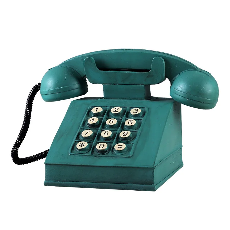

Vintage Resin Figurines Artificial Telephone Model Craft Retro Money Box Home Office New Year Decoration Miniatures Craft