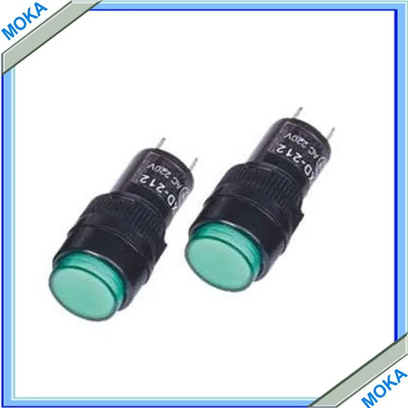 

Free shipping High Quality 20 pcs a lot NXD-212 2 Pins 12mm Diameter 220v Led Pilot Light