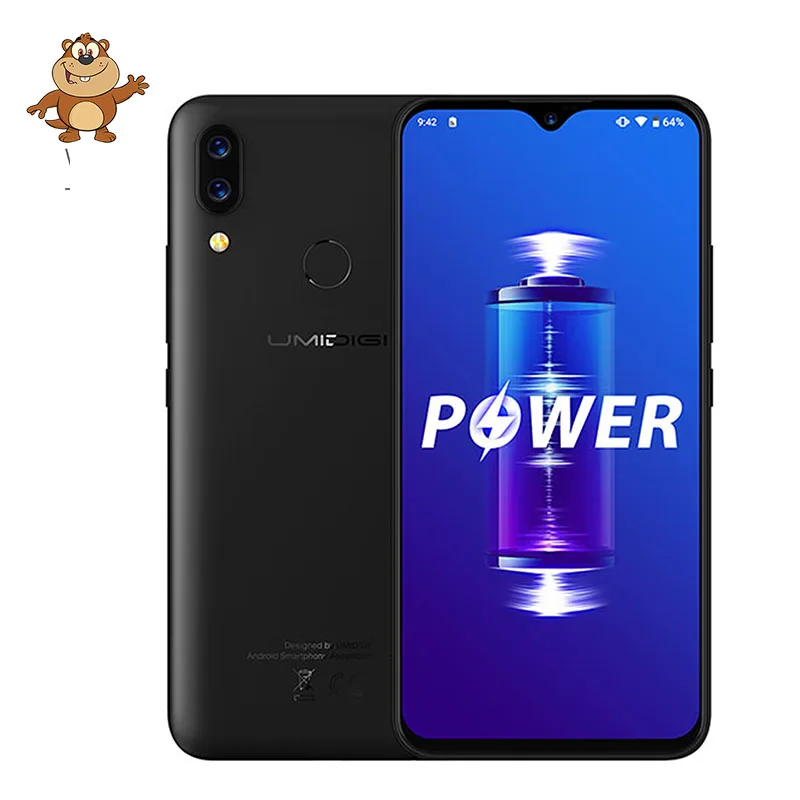 

UMIDIGI Power Android 9.0 5150mAh Big Battery 18W 6.3' FHD+ Waterdrop Screen 4GB+64GB Helio P35 Global Version Smartphone 16MP