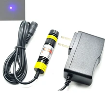 Focusable Dot/Line/Cross Violet/Blue Purple Laser Module 405nm 100mW Laser Lighting 16mmx68mm with US/EU/UK/AU 5V 1A Adapter Focusable Dot/Line/Cross Violet/Blue Purple Laser Module 405nm 100mW Laser Lighting 16mmx68mm with US/EU/UK/AU 5V 1A Adapter