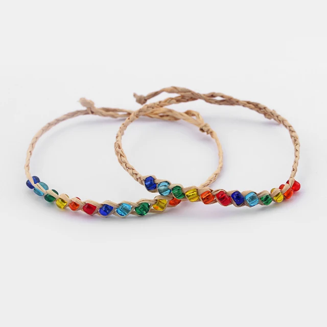20pcs Natural Woven Raffia Gl Seed Bead Friendship Bracelet 20pcs Natural Woven Raffia Gl Seed Bead Friendship Bracelet Rainbow Fine Jewelry