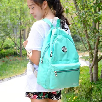 

Jinqiaoer Backpack for Women Preppy Style Soft Nylon Backpack Female School Backpack for Teenage Girls Pure Color Backpack Women