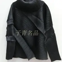 Miyake складной Круглый Бассейн показать уникальный Наклонный складной чистый цвет футболка с длинными рукавами