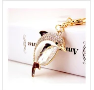 Fashionable Accessory Key Ring Shiny Rhinestone Decoration Fish Shape Pendant Keychain Glitter Phone Car Wallet Bag Keychain