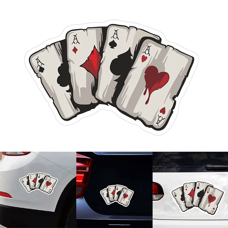 

12*8CM Graphics Playing Cards A Vinyl Car Truck Window Laptop Helmet Decal Car Stickers